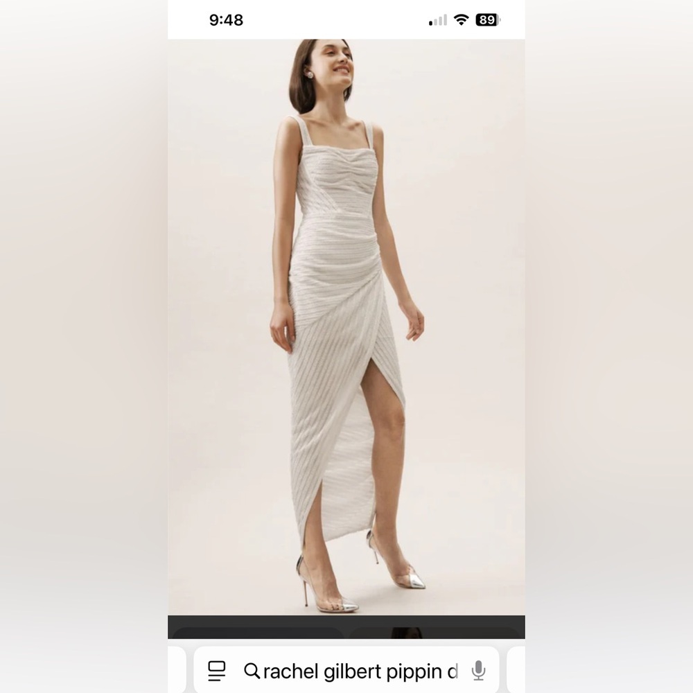 BHDLN Anthropologie Rachel Gilbert Pippin 
Cream Draped Midi Dress